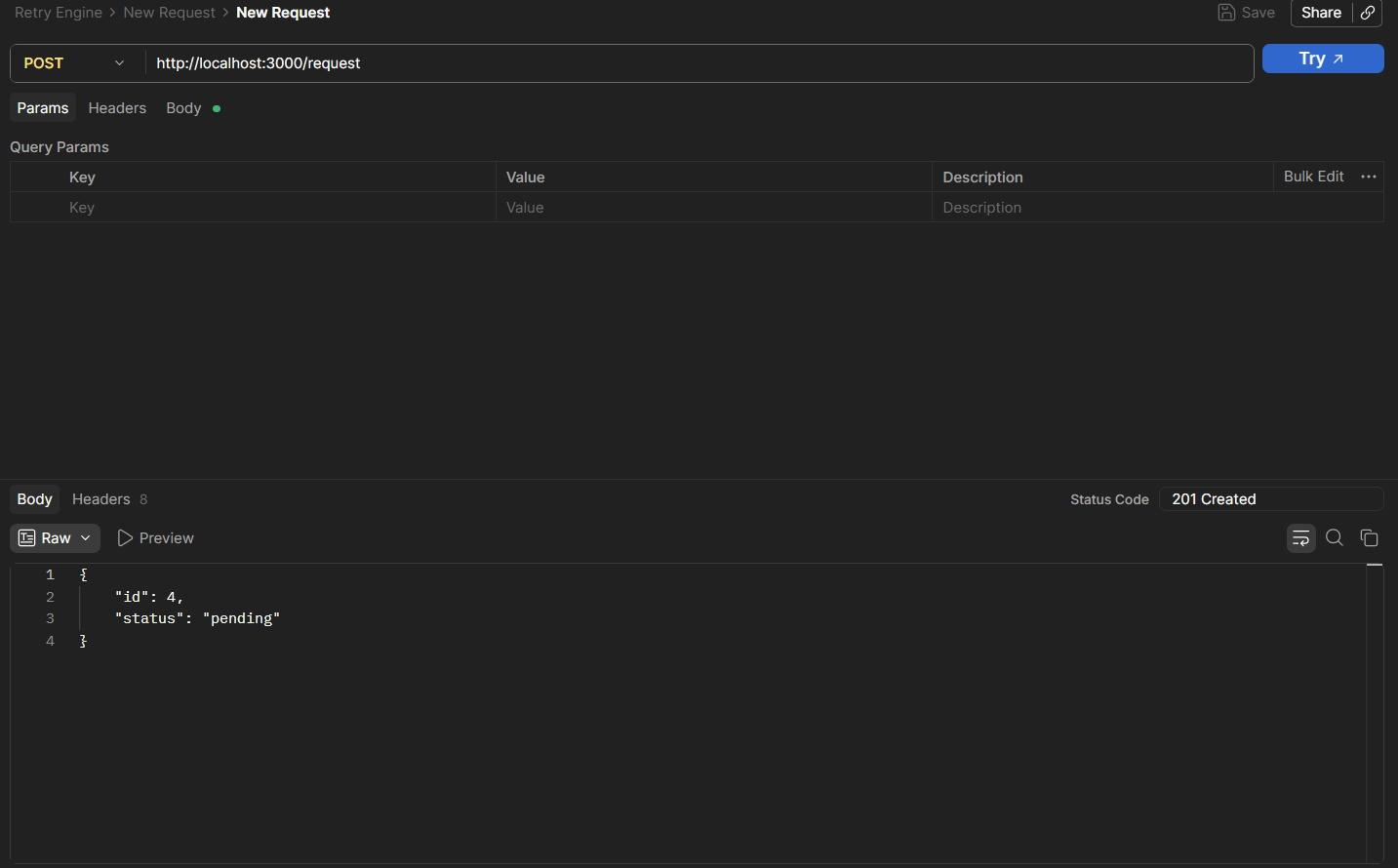Attempt history logged per request with status codes and timestamps